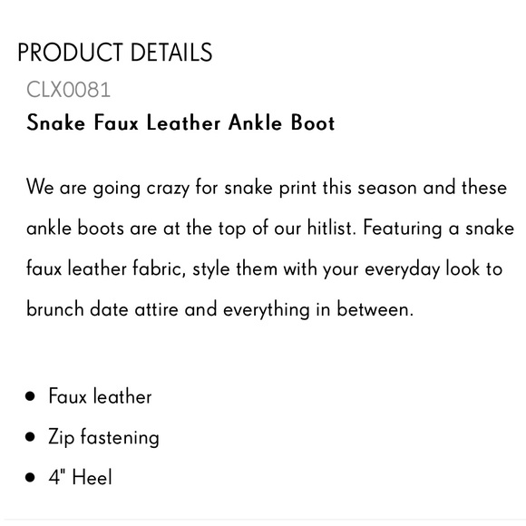 Faux Snake Skin Ankle Boots - Picture 5 of 5